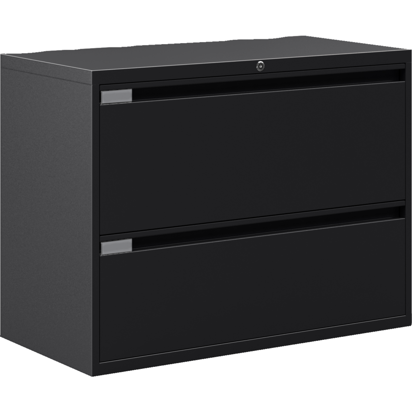 Global® Fileworks® 9300 Plus 2-Drawer Lateral File Cabinet Black