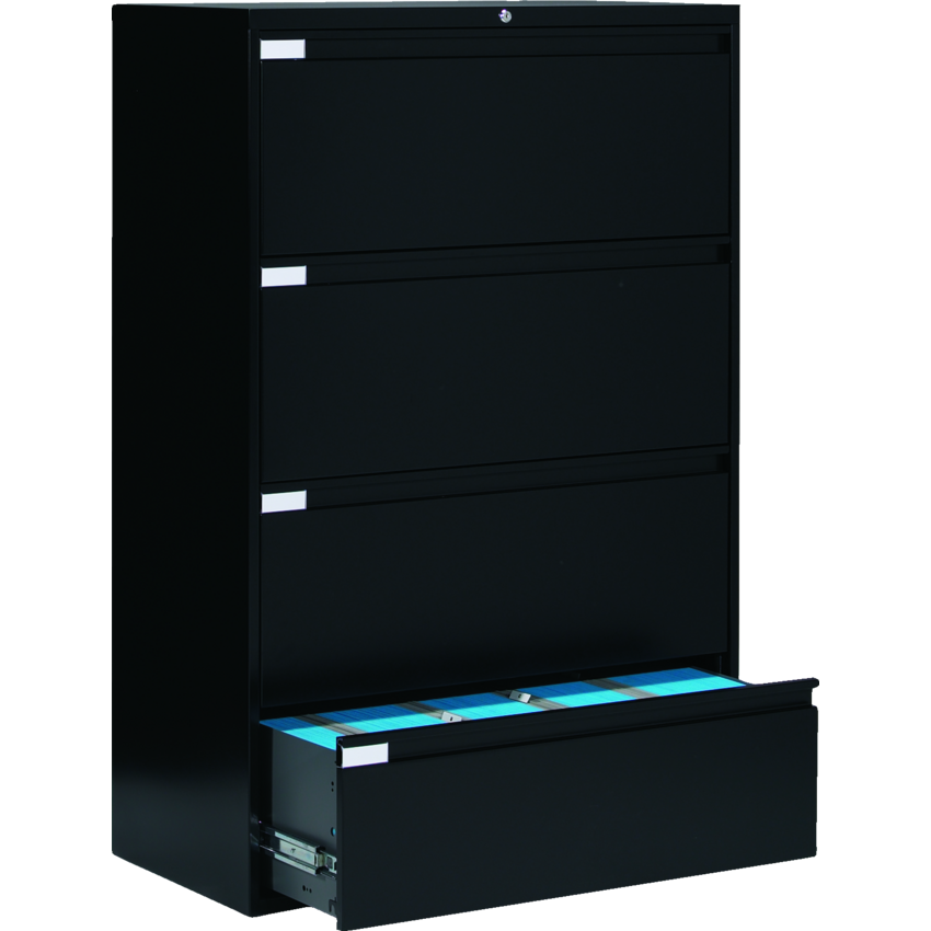 Global® Fileworks® 9300 Plus 4-Drawer Lateral File Cabinet Black