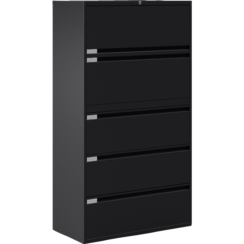 Global® Fileworks® 9300 Plus 5-Drawer Lateral File Cabinet Black