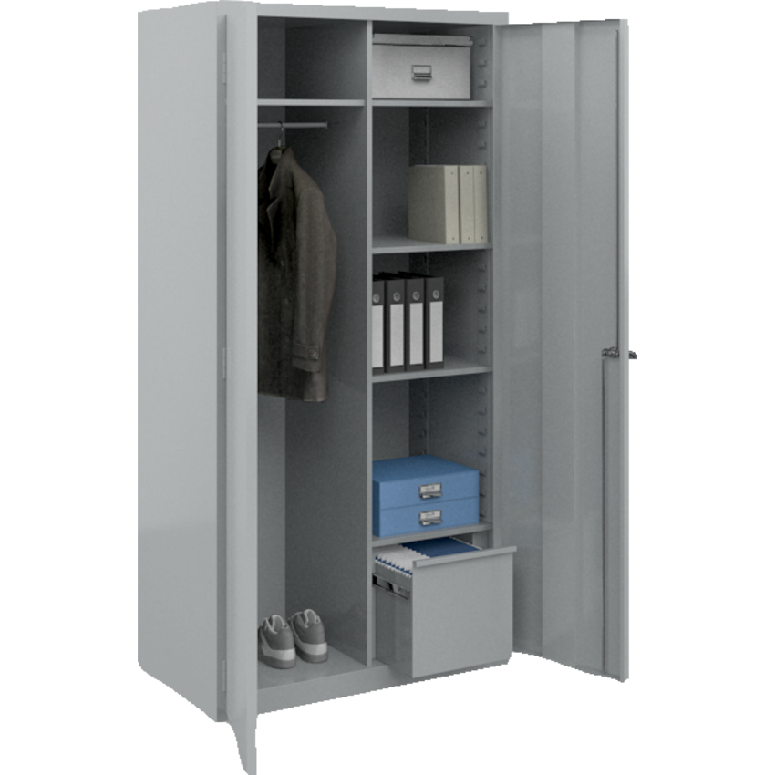 Global® Fileworks® Storage Wardrobe 36”W x 20”D x 72”H Grey