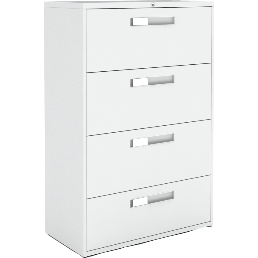 Global® Fileworks® 9300 Series Lateral File Cabinet 4-Drawer Designer White