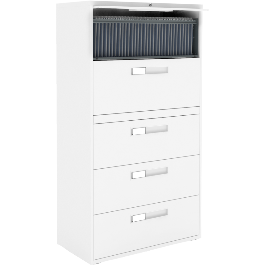 Global® Fileworks® 9300 Series Lateral File Cabinet 5-Drawer Designer White