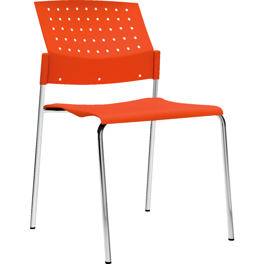 Global® Sonic™ Stacking Chair Armless Carrot