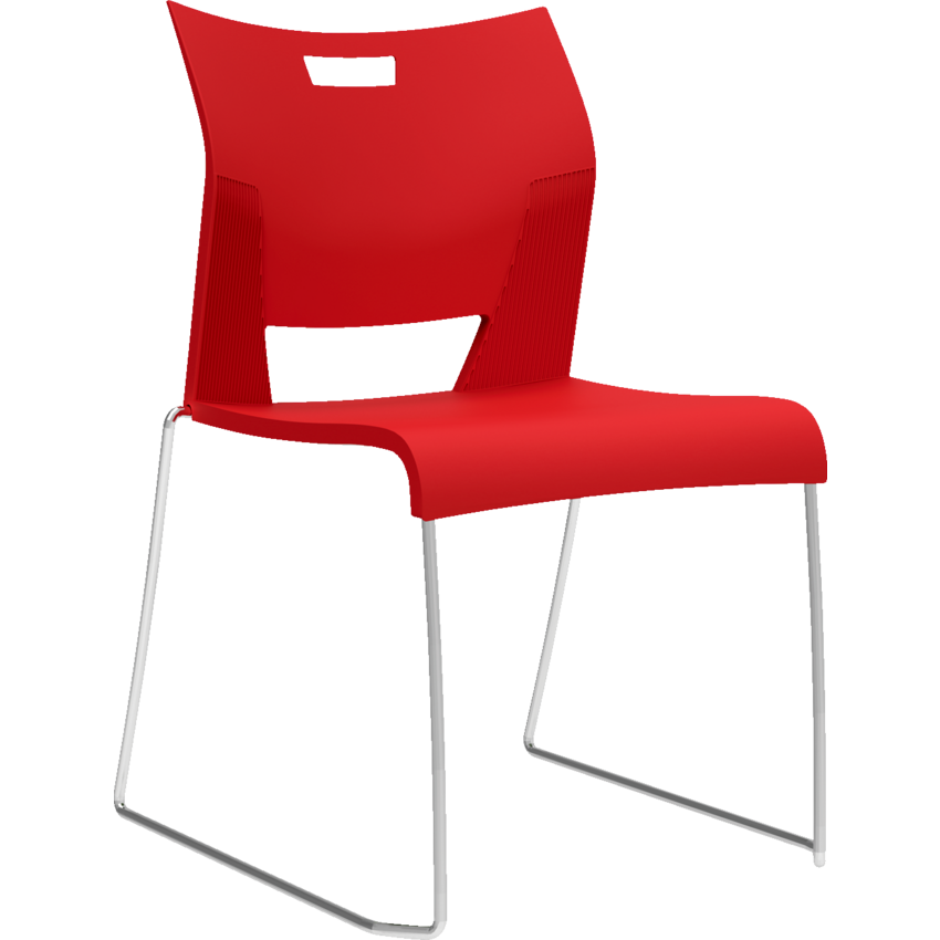 Global® Duet™ Stacking Chair Armless Scarlet