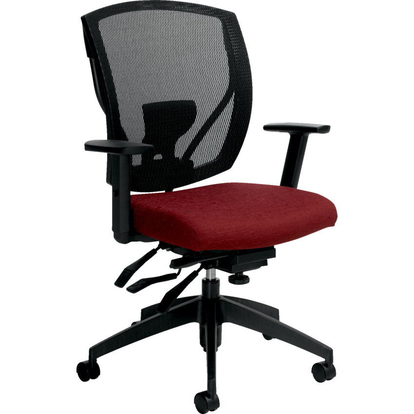 Offices to Go Ibex Mesh Medium Back Multi-Tilter Chair Urban Red Rose