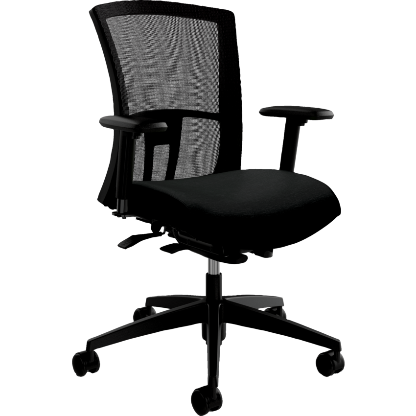 Global® Vion™ Weight Sensing Synchro-Tilter Chair Medium Back Urban Fabric Black Coal