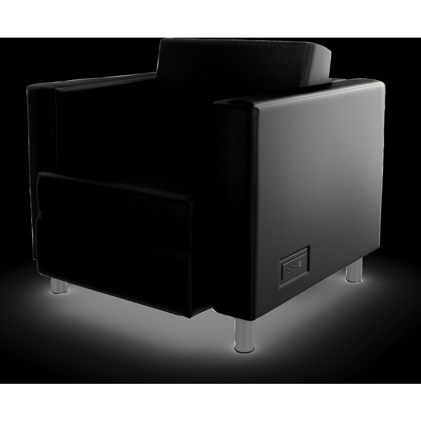 Global® Citi™ Lounge Chair with Power Block Vinyl California Black