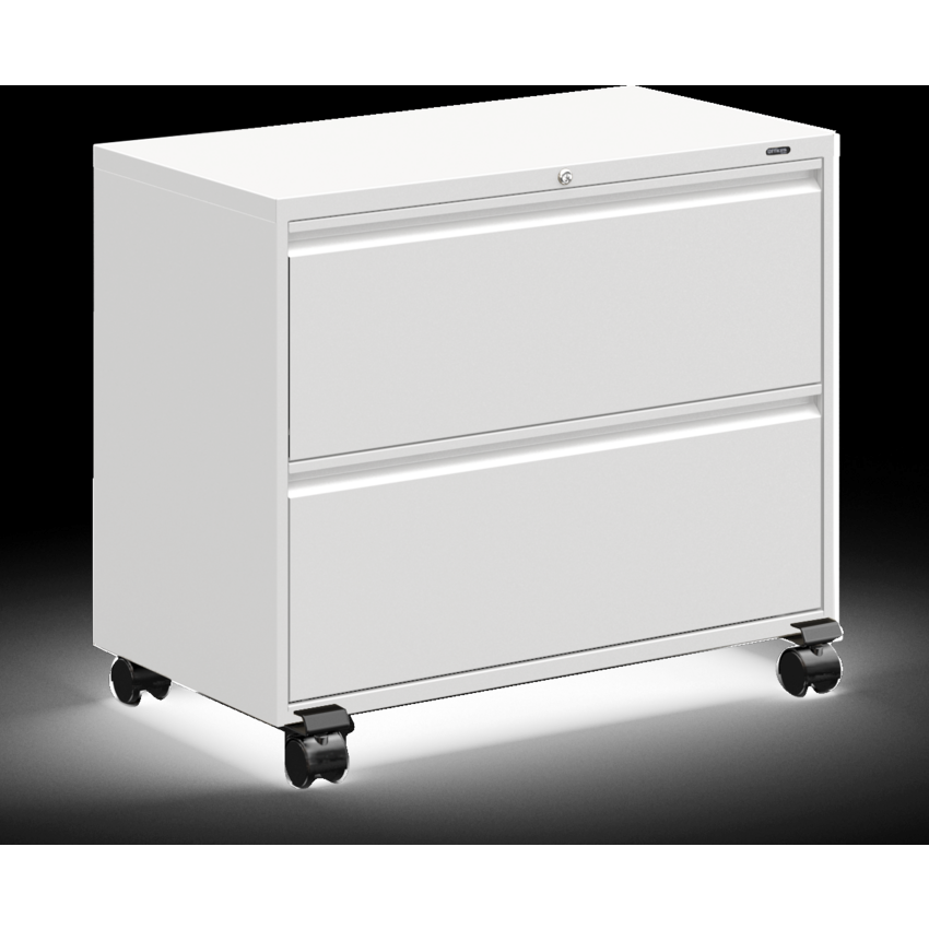 Offices To Go™ Mobile Lateral Files 2 Drawer Designer White