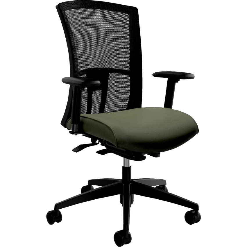 Global® Vion™ Weight Sensing Synchro-Tilter Chair High Back Urban Fabric Green Grass