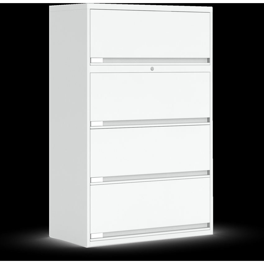 Global® 9100 End Tab Cabinet 4 Shelves Designer White