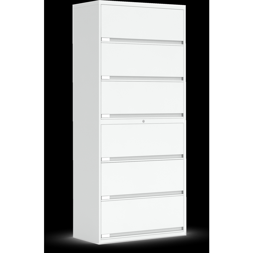 Global® 9100 End Tab Cabinet 6 Shelves Designer White