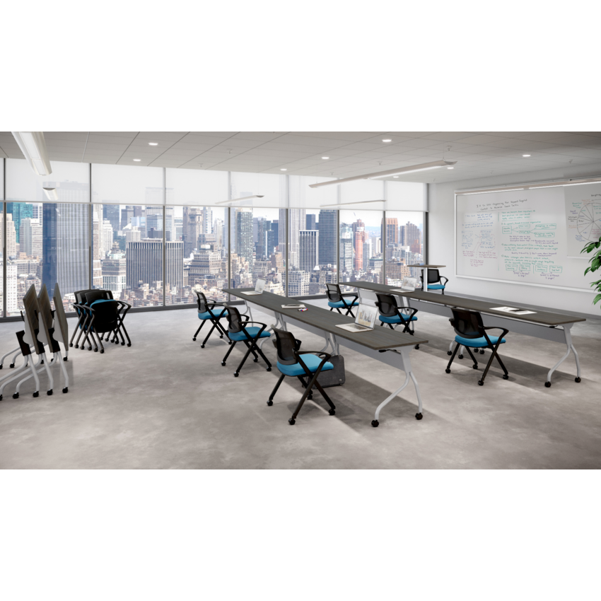 Offices to Go® Ionic Training Tables 60"W x 24"D Asian Night finish