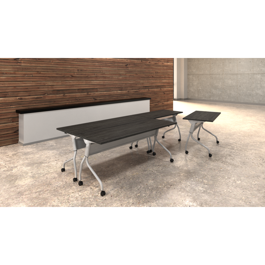 Offices to Go® Ionic Training Tables 2-48"W x 24"D, 2-72"W x 24"D Asian Night finish 4/pkg