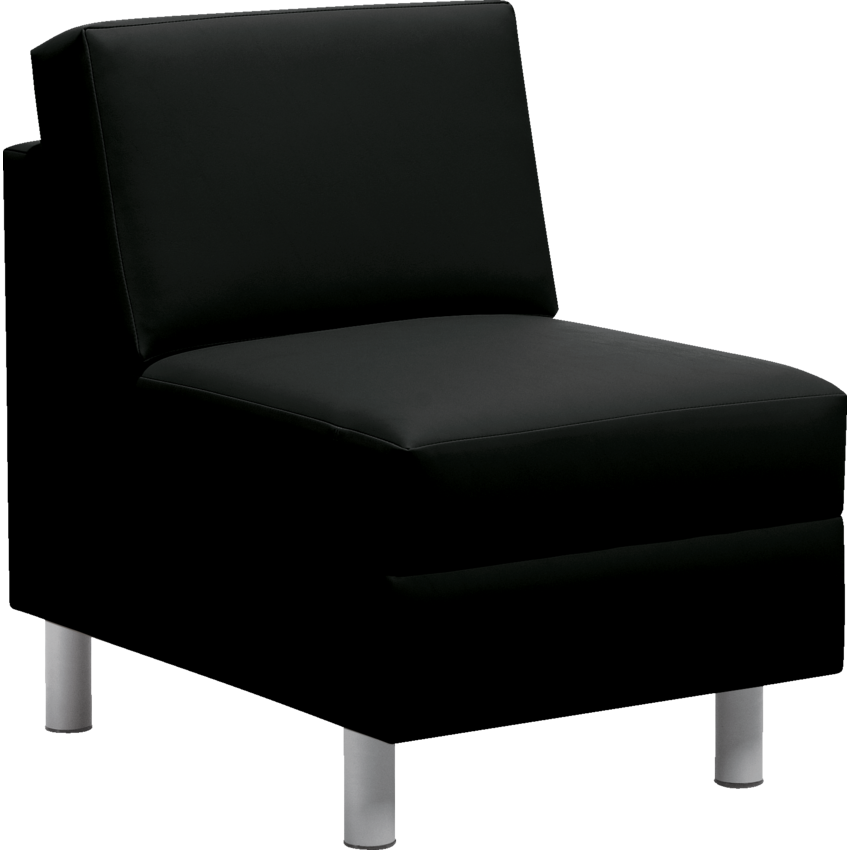 Global® Citi™ Armless Lounge Chair Vinyl California Black