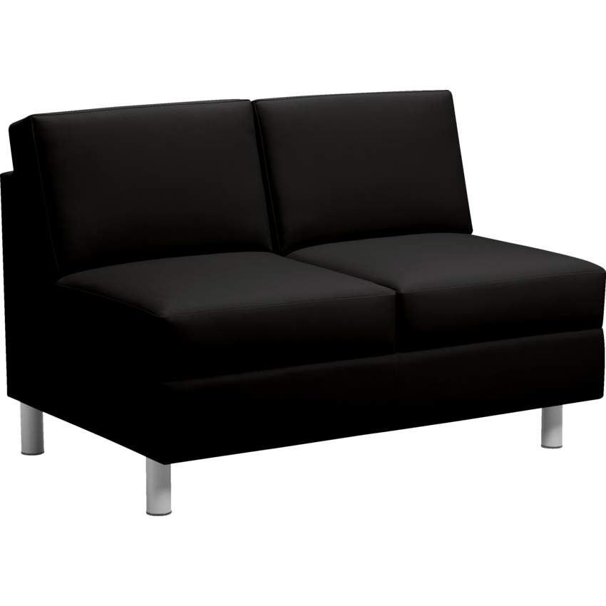 Global® Citi™ Two-Seat Armless Sofa Vinyl California Black