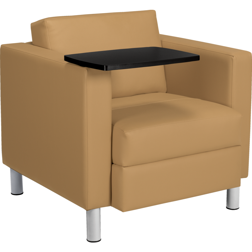 Global® Citi™ Series Chair with Black Right Tablet Arm 30"W x 31"D x 30"H Camel