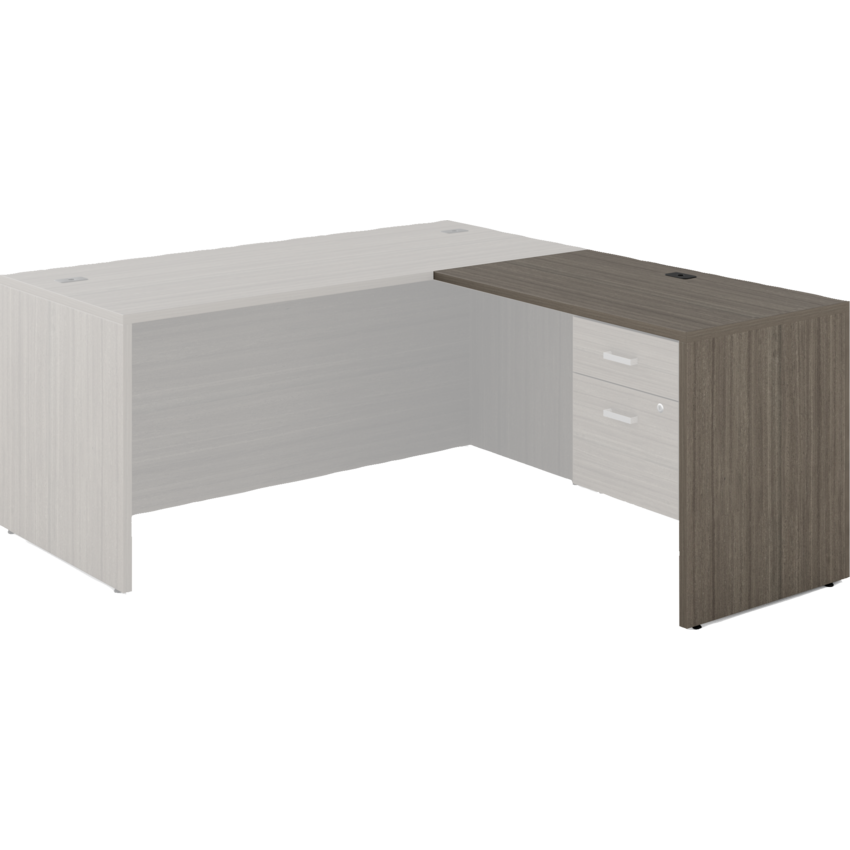 Offices to Go® Newland™ Return Shell 42"W x 24"D x 29-3/5"H Absolute Acajou