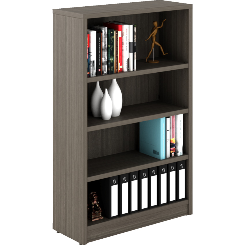 Offices To Go® Newland™ Bookcase 3 Shelves 30"W x 12"D x 48-3/5"H Absolute Acajou finish