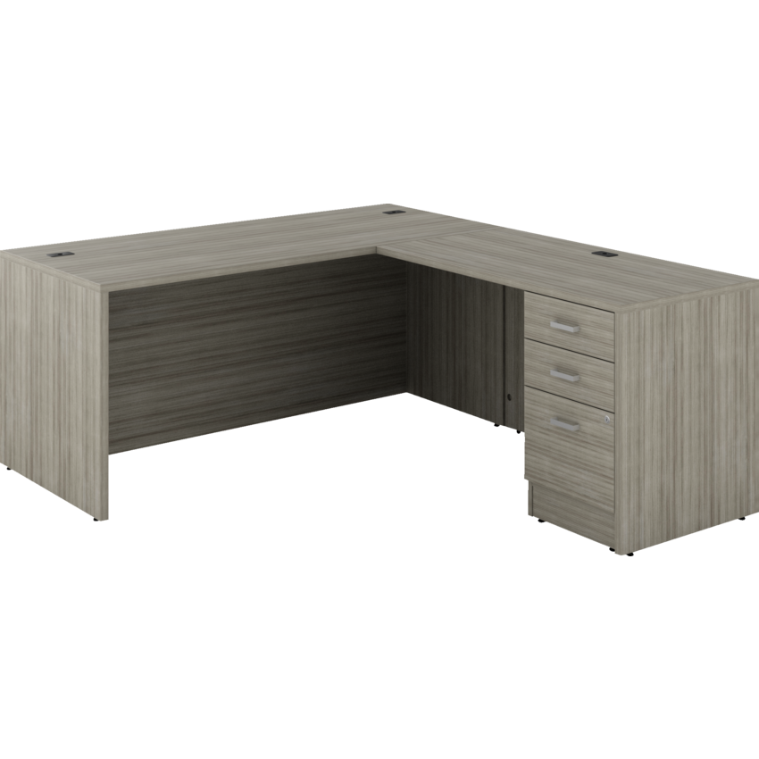 Offices to Go® Newland™ L-Shaped Desk 66"W x 78"D x 29-3/5"H Noce Grigio finish