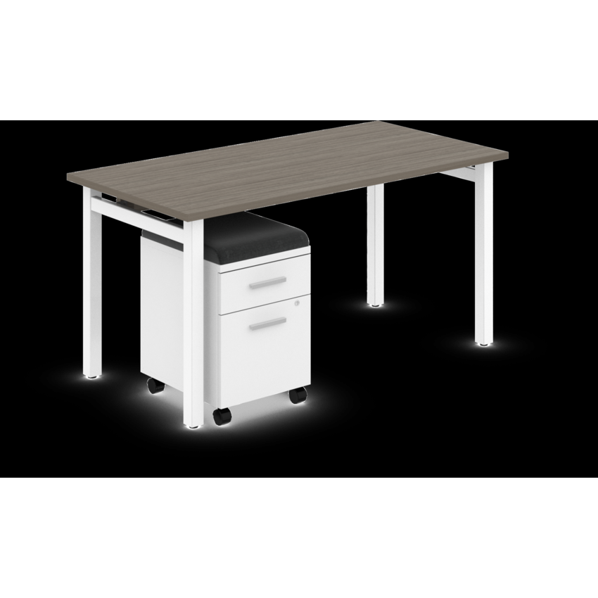 Offices to Go® Newland Table Desk and Pedestal Absolute Acajou finish