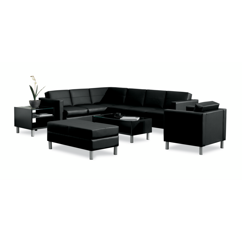 Global® Citi™ Glass Top End Table Black