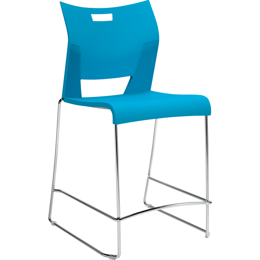 Global® Duet™ Counter Height Stool 24" Armless Buzz Blue