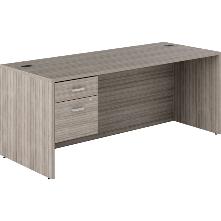 Offices to Go® Newland™ Single Pedestal Desk Hanging Box/File 72"W x 29-7/10"D x 29-3/5"H Noce Grigio finish