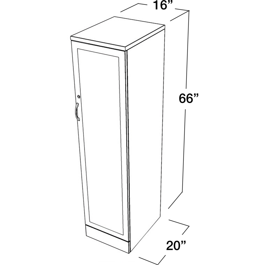 Global® Zira™ Reception Series Right-Handed Storage Cabinet 16"W x 20"D x 66"H Absolute Acajou