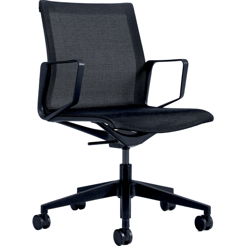Offices to Go® Knight Mesh Medium Back Lightweight Tilter Chair Black