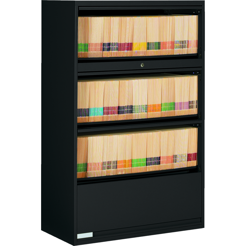 Global® 9100 End Tab Cabinet 4 Shelves Black