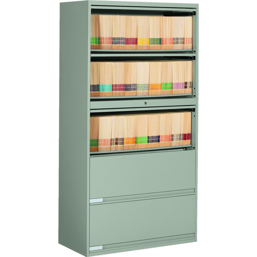 Global® 9100 End Tab Cabinet 5 Shelves Grey