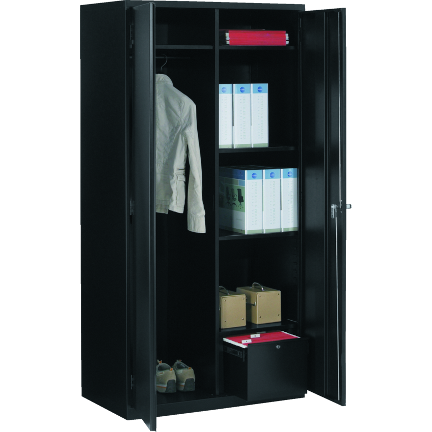 Global® Fileworks® Storage Wardrobe 36”W x 20”D x 72”H Black