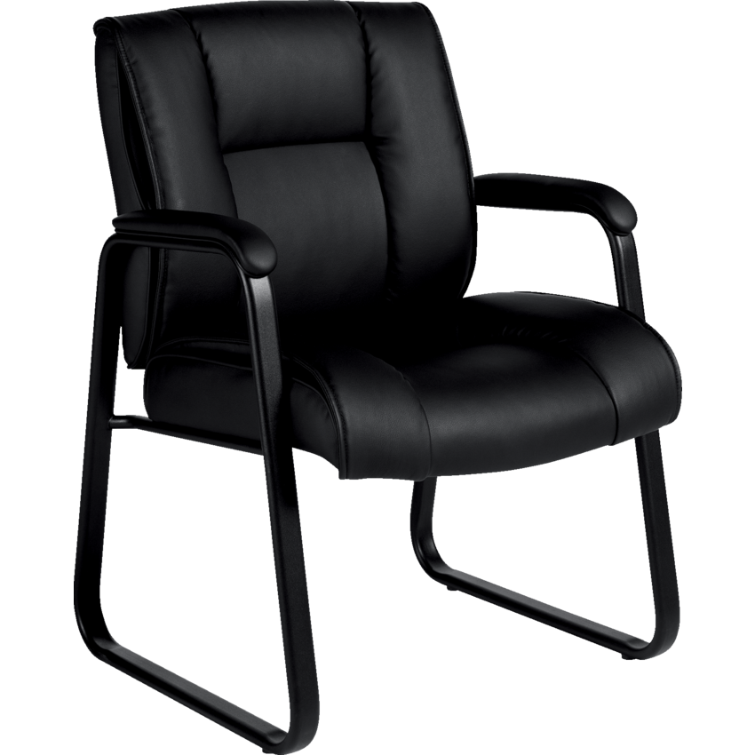Offices to Go Ashmont Guest Chair Bonded Leather Black