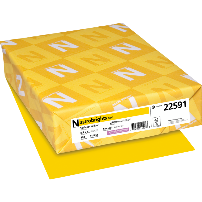 Neenah Astrobrights® Paper Letter Sunburst Yellow 500/pkg