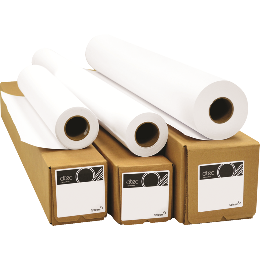 dtec® Reprographic Bond Wide Format Paper Untaped 3" Core 20 lb 24" x 500'