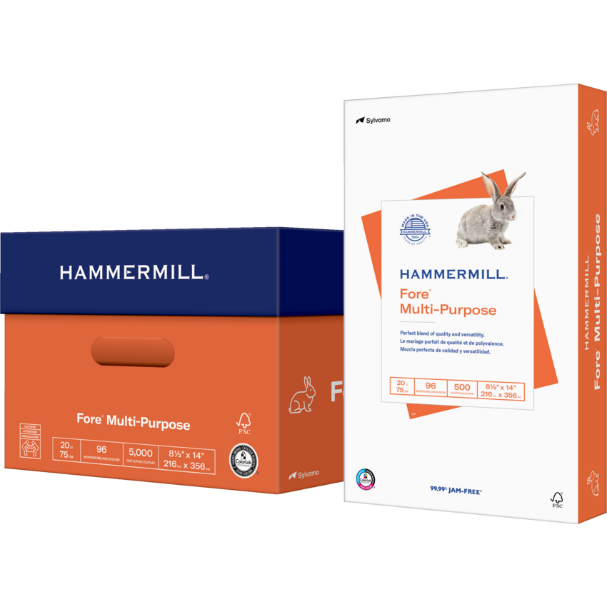 Hammermill® Fore® Multipurpose Paper 8-1/2" x 14" White 500 sheets/pkg