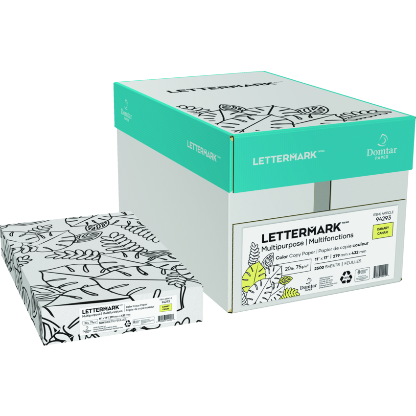 Domtar Lettermark™ Colors Multipurpose Coloured Paper Ledger Canary 500/pkg