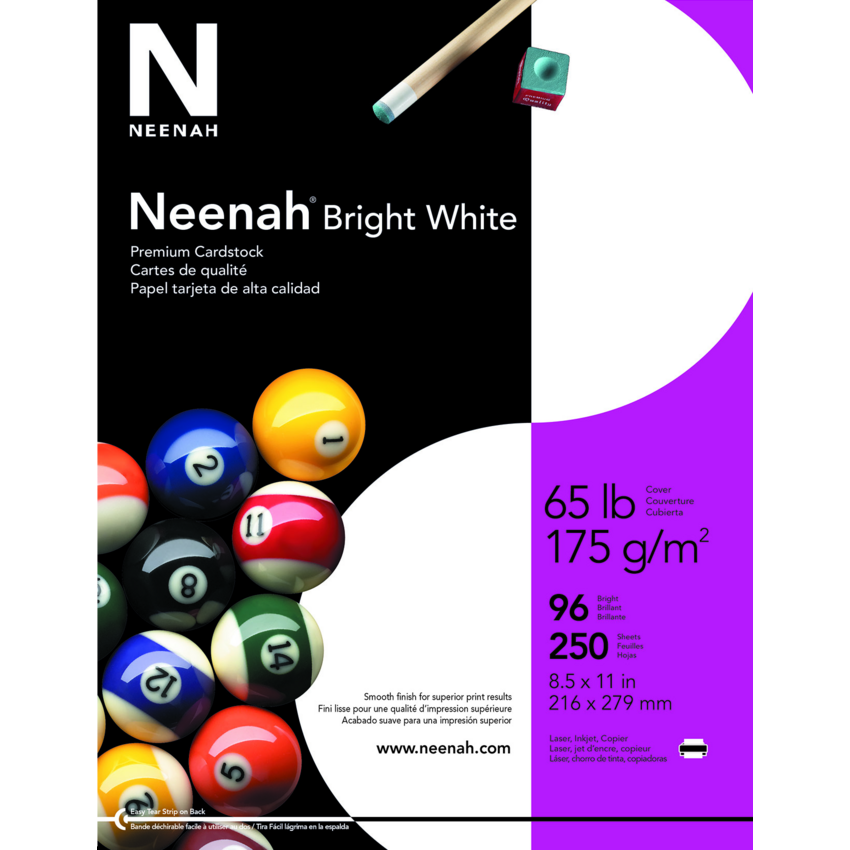 Neenah® Bright White Cover Stock Letter 250/pkg