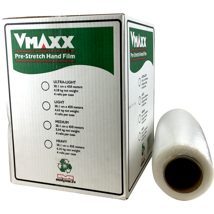 VMAXX PreStretch Lilght Weight Hand Film 18" x 1,476' 4 rolls/case