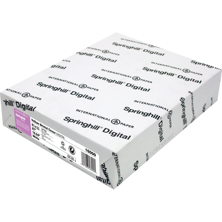 International Paper Springhill® Vellum Bristol Cover White 250 sheets/pkg