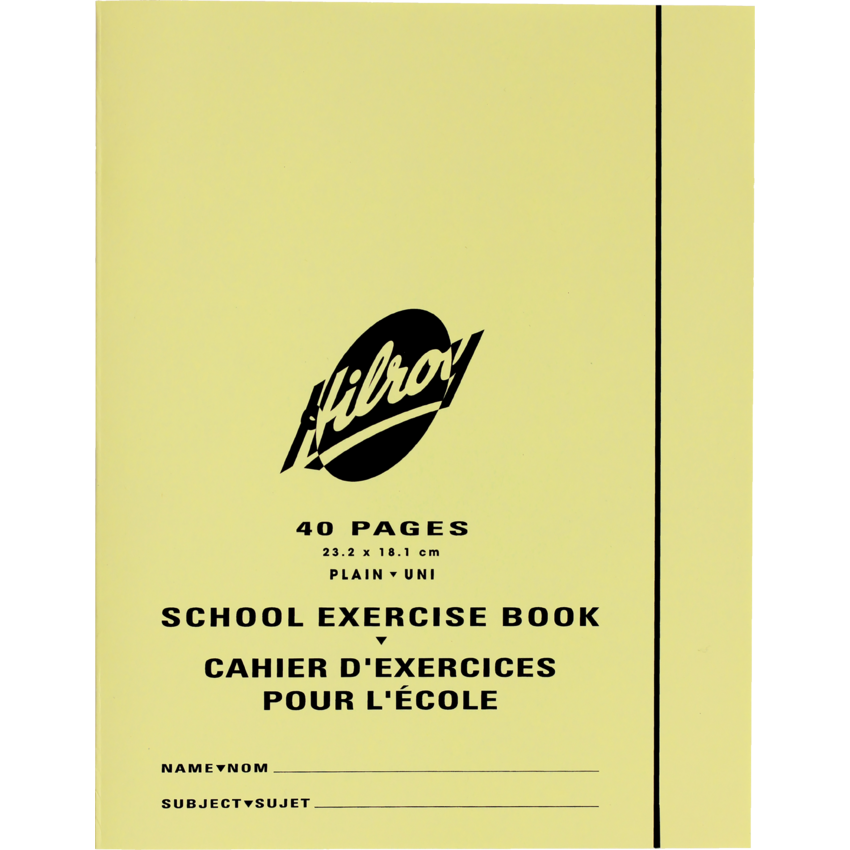 Hilroy Exercise Book Canary Plain 9-1/8" x 7-1/8" 40 pages