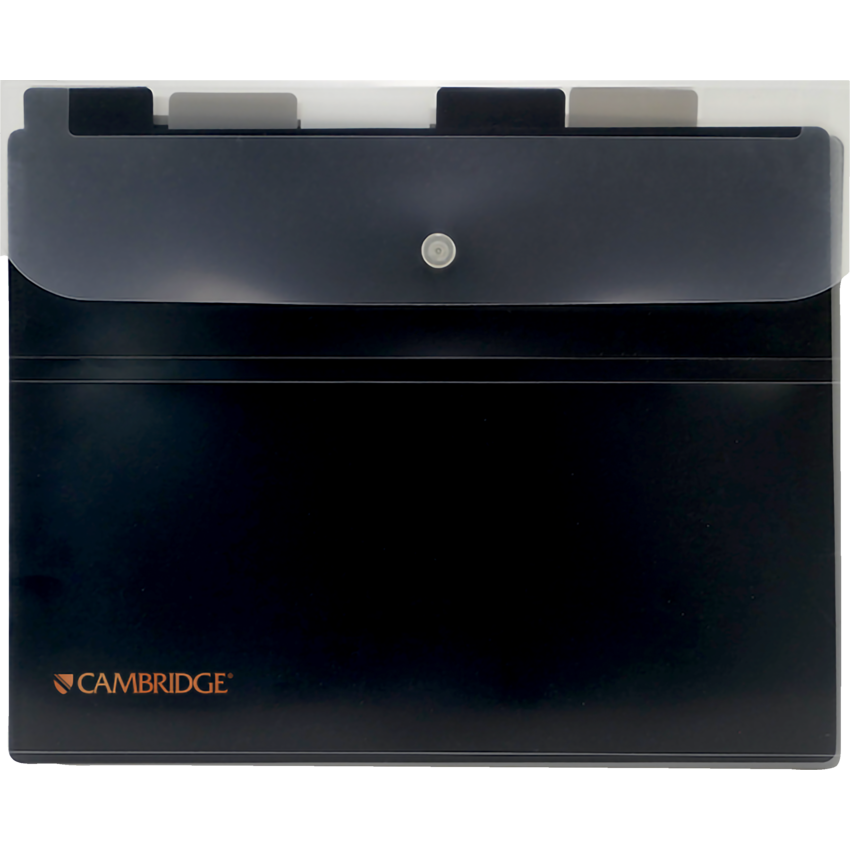 Cambridge® Poly Document Wallet 12-1/4" x 10-1/8" Black