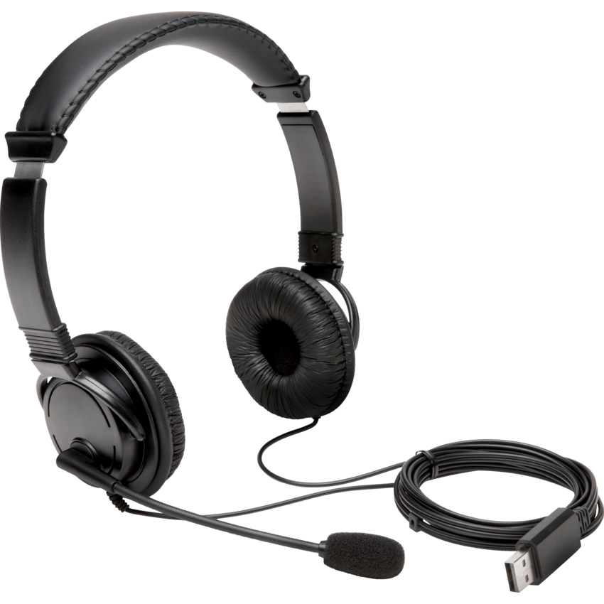 Kensington® USB Hi-Fi Headphones w Microphone Black