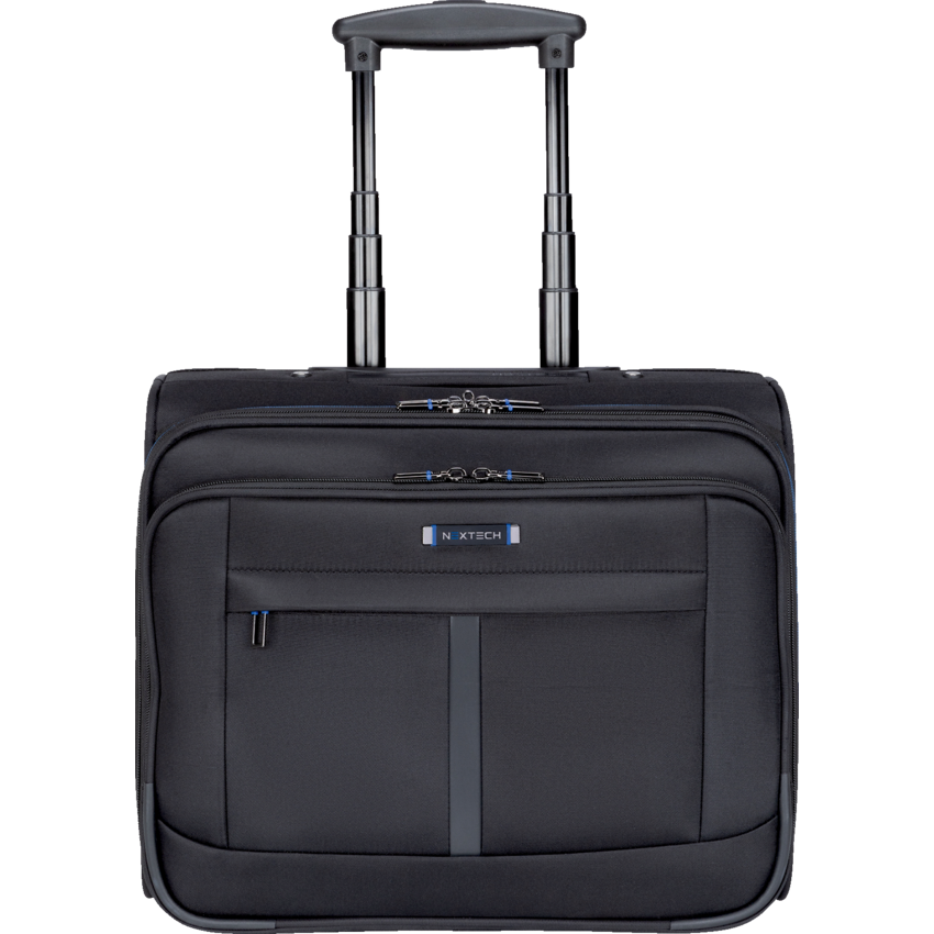 Nextech Wheeled Laptop Briefcase 15.6" 16-1/2”W x 8-3/4”D x 14-3/4"H Black
