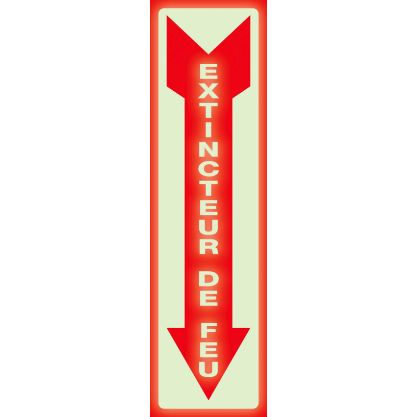 Headline® Glow in the Dark Fire Extinguisher Sign French
