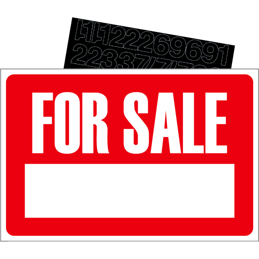 Headline® Sign Kits For Sale 8" x 12" English White on Red