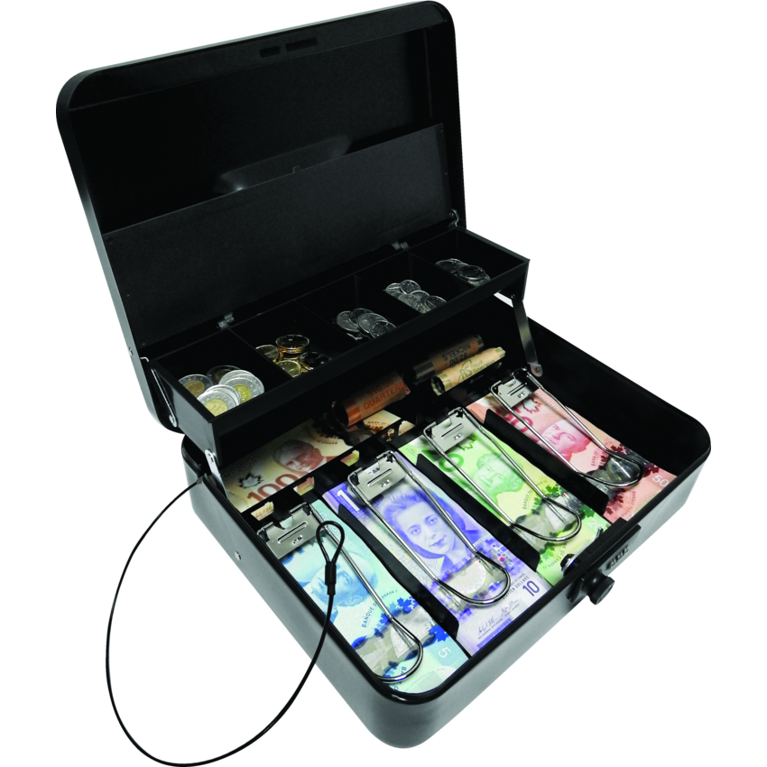 Royal Sovereign® Tiered Tray Deluxe Combination Cash Box Black