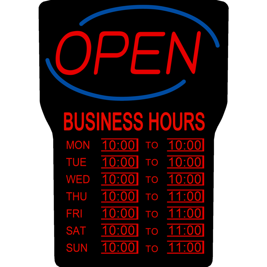 Royal Sovereign? LED Open Sign with Business Hours English