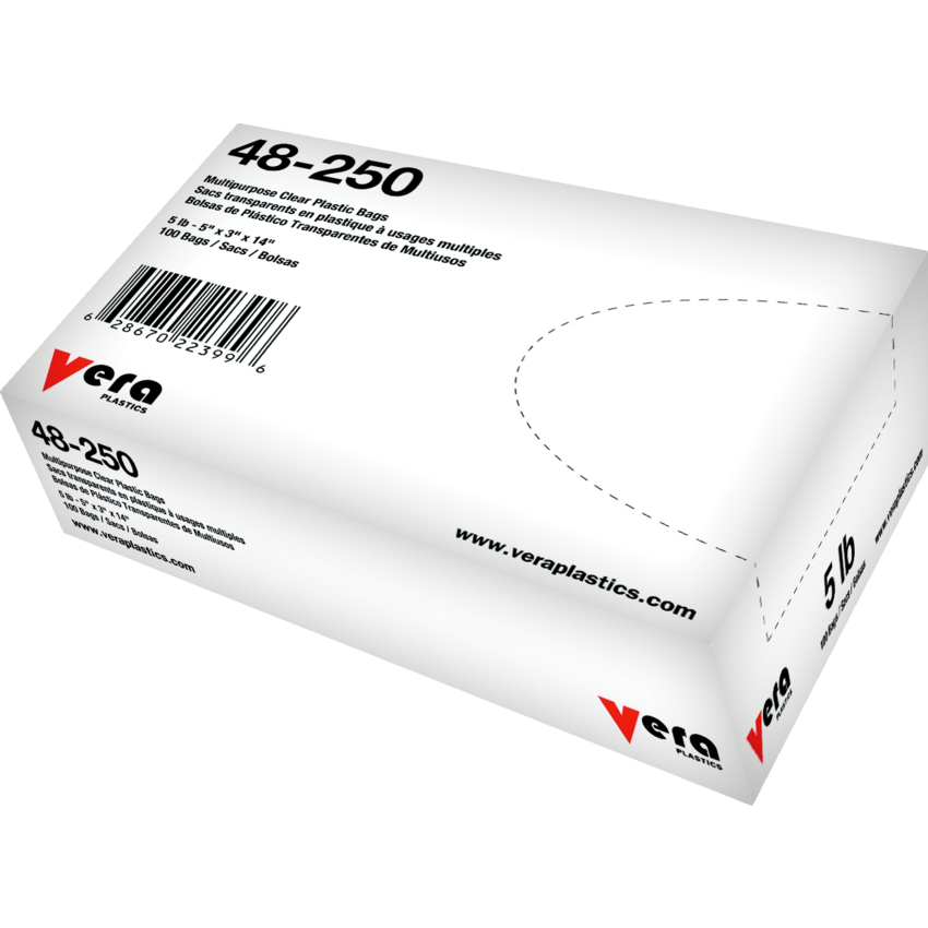 Vera Plastics Pound Bags 5 lb 5"W x 3"D x 14"H 100/box