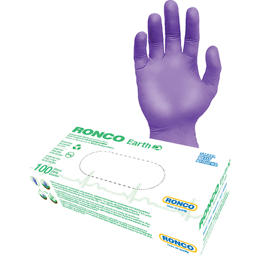 RONCO Earth Biodegradable Nitrile Examination Gloves X-Large Violet 100/box